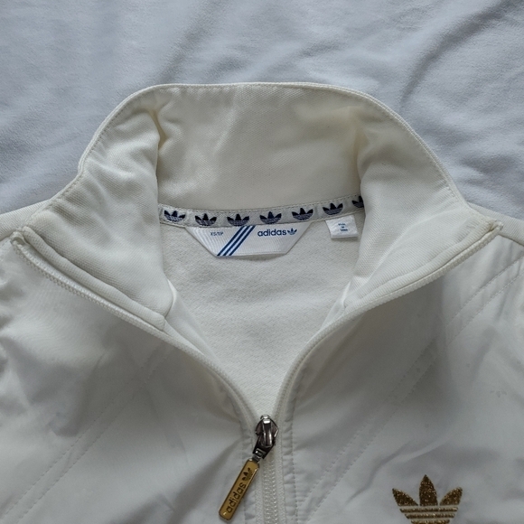 Adidas Superstar 50th Anniversary White With Gold Stripes Zip Up Jacket - Picture 8 of 15